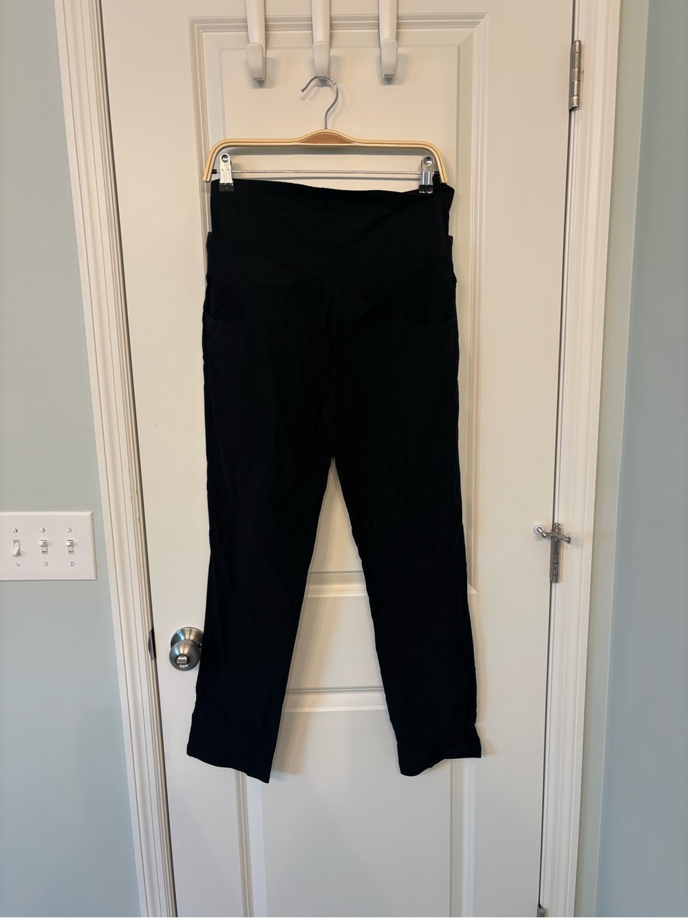 Black Women's High-Rise Stretch Maternity Pants